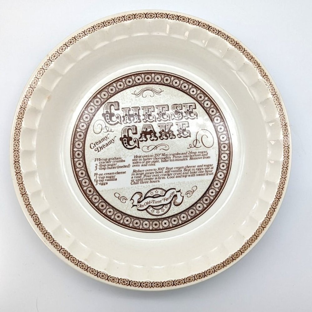 Vintage Jeanette Royal China Cheese Cake Plate Deep Dish Ruffled Recipe Jeanette